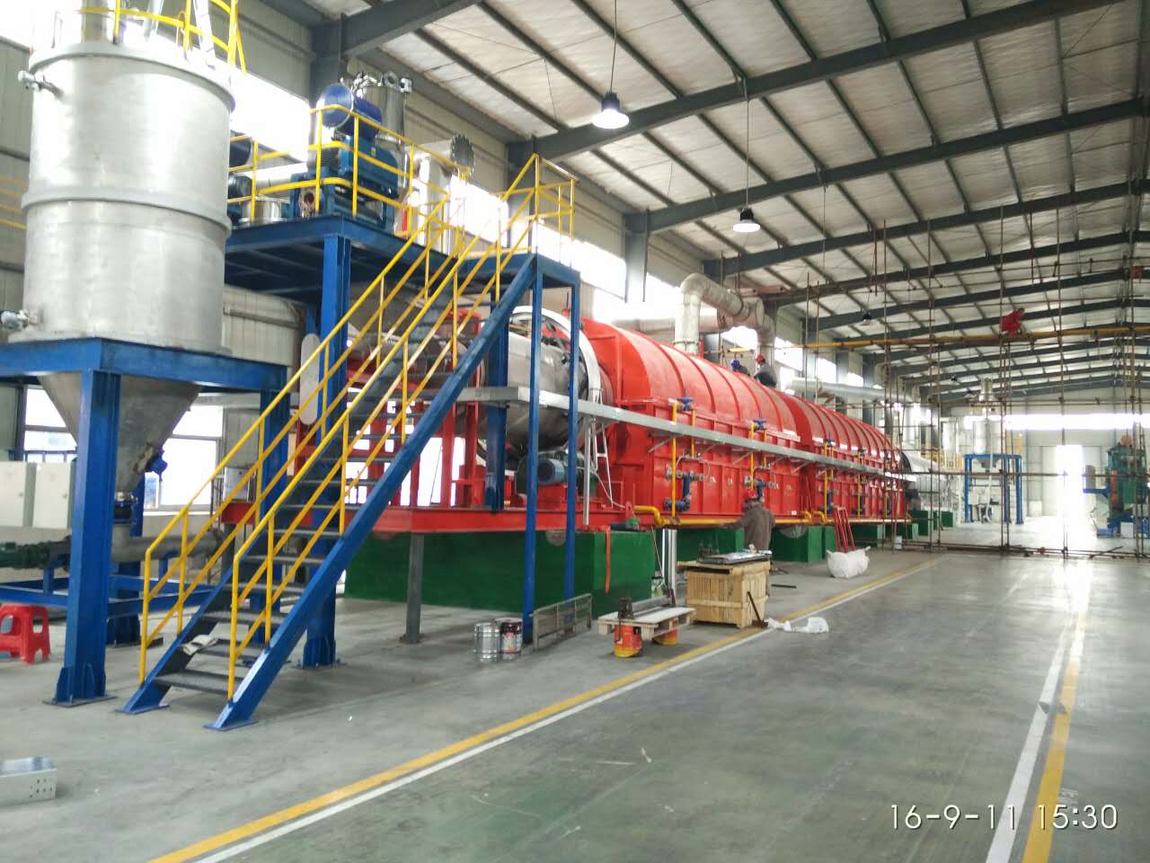 焙燒吸附劑，規格：?1.6x28米燃氣加熱